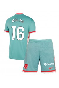 Fotbalové Dres Atletico Madrid Nahuel Molina #16 Dětské Venkovní Oblečení 2024-25 Krátký Rukáv (+ trenýrky)